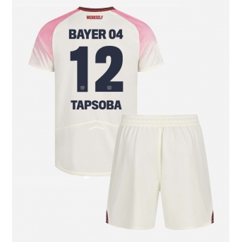 Bayer Leverkusen Edmond Tapsoba #12 Maglia Gara Trasferta Repliche 2025-26 Bambino Maniche Corte